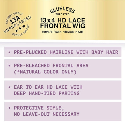 Sensationnel 100% Virgin Human Hair 13a Hd Lace Frontal Wig - Loose Wave 28"
