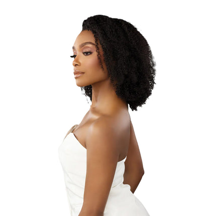 Sensationnel Human Hair Hd Lace Glueless Half Wig- 13a Kinky Burmese Curl 14
