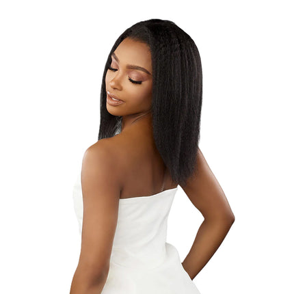 Sensationnel Human Hair Hd Lace Glueless Half Wig- 13a Kinky Straight 18