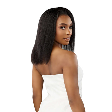 Sensationnel Human Hair Hd Lace Glueless Half Wig- 13a Kinky Straight 18