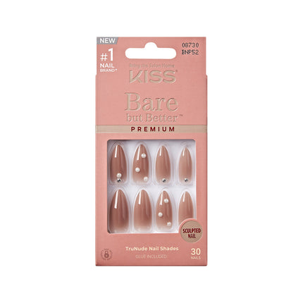 Kiss Bare But Better Trunude Shades Long Nails – Sunny