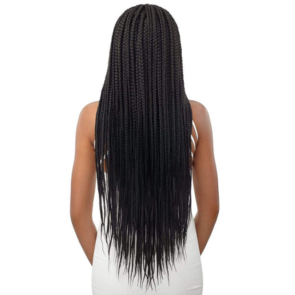 Outre Pre-braided Synthetic Hd 4"x4" Lace Front Wig - Middle Part Feed-in Box Braids 36