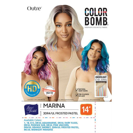 Outre Synthetic Color Bomb Hd Lace Front Wig - Marina