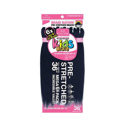 Mayde Beauty Synthetic Braid - 6x Braid Nation Kid 18"