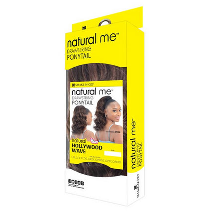 Shake N Go Natural Me Synthetic Hair Drawstring Ponytail - NATURAL HOLLYWOOD WAVE