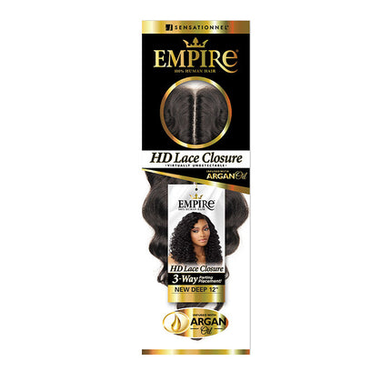 Sensationnel Human Hair Empire 3-way Parting Lace Closure - New Deep 12"