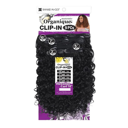 Shake N Go Organique Sythetic 9pcs Clip-in- Hawaiian Curl 18