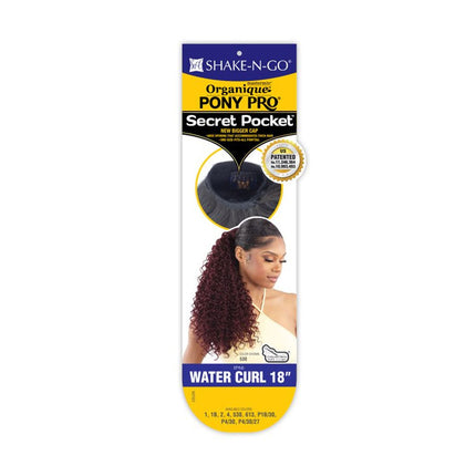 Shake N Go Organique Pony Pro Secret Pocket Ponytail - Water Curl 18