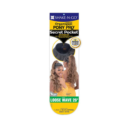 Shake N Go Organique Pony Pro Secret Pocket Ponytail - Loose Wave 26"