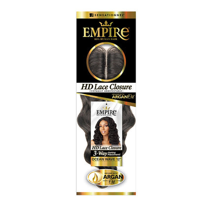 Sensationnel Human Hair Empire 3-way Parting Lace Closure - Ocean Wave 12"