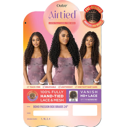Outre Airtied 100% Fully Hand-tied Wig - Hhb-boho Passion Box Braid 24