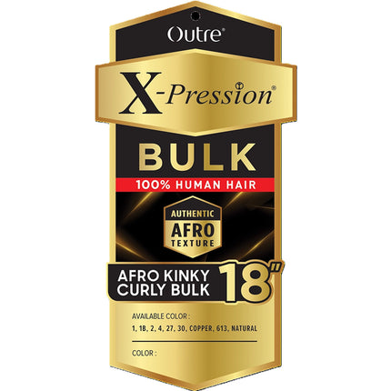 Outre X-pression 100% Human Braiding Hair Afro Kinky Curly Bulk 18