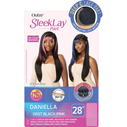 Outre Synthetic Sleek Lay Part Hd Transparent Lace Front Wig - Daniella