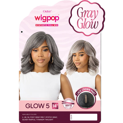 Outre Wig Pop Synthetic Full Wig Gray Glow - Glow 5
