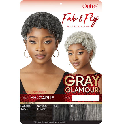 Outre Fab&fly Gray Glamour Human Hair Wig Hh-carlie