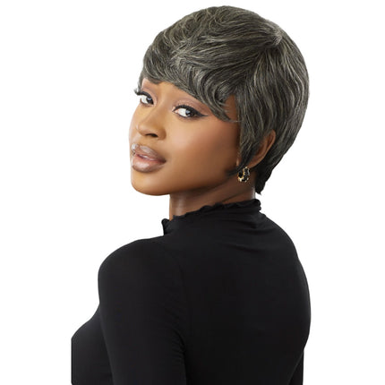 Outre Fab&fly Gray Glamour Human Hair Wig Hh-celia