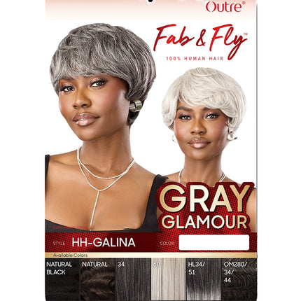 Outre Fab & Fly Gray Glamour Full Cap Wig - Human Hair - Galina