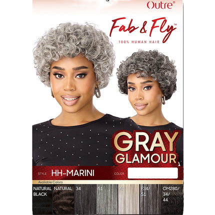 Outre Fab & Fly Gray Glamour Full Cap Wig - Human Hair - Marini