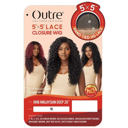 Outre Human Hair Blend 5x5 Lace Closure Wig - Hhb-malaysian Deep 26"