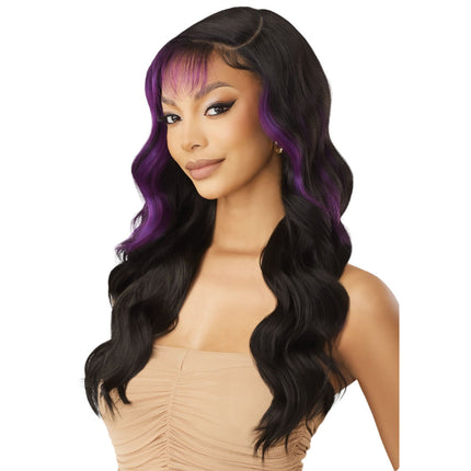 Outre Synthetic Sleek Lay Part Hd Transparent Lace Front Wig - Nailani