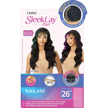 Outre Synthetic Sleek Lay Part Hd Transparent Lace Front Wig - Nailani