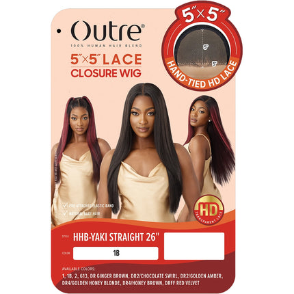 Outre Human Hair Blend 5x5 Lace Closure Wig - Hhb Yaki Straight 26"