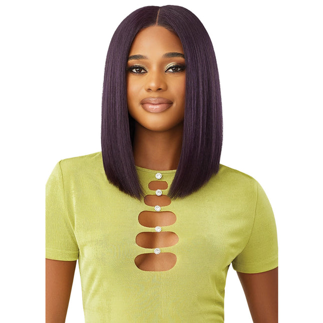 Outre 6x5 Pre-cut Lace Closure Wig - Human Hair Blend - Yaki Straight Bob 14