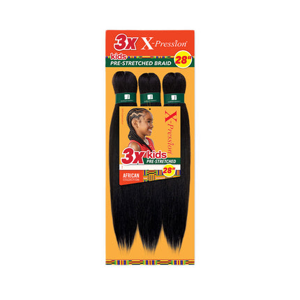 Sensationnel X-pression Synthetic Braid - 3x Kids Pre-stretched 28
