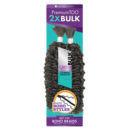 Sensationnel Premium Too Human Hair & Fiber Blend - 2x Burmese Curl Bulk 18