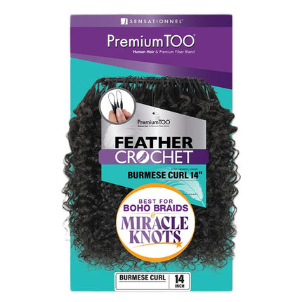 Sensationnel Premium Too Human Hair Blend Feather Crochet- Burmese Curl 14