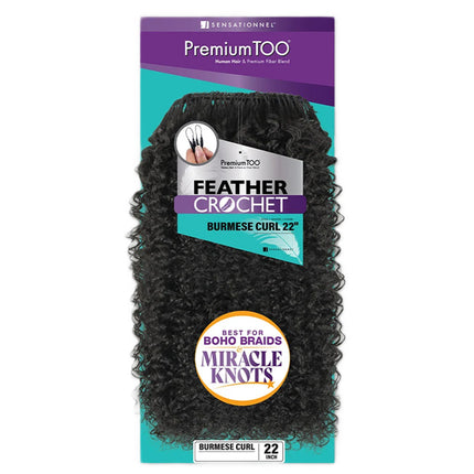 Sensationnel Premium Too Human Hair Blend Feather Crochet- Burmese Curl 22