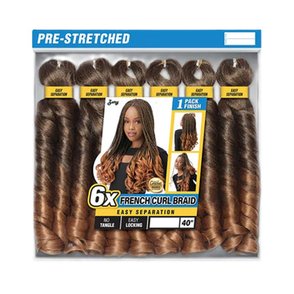 Zury Synthetic Pre-stretched Crochet Braid- 6x French Curl 40