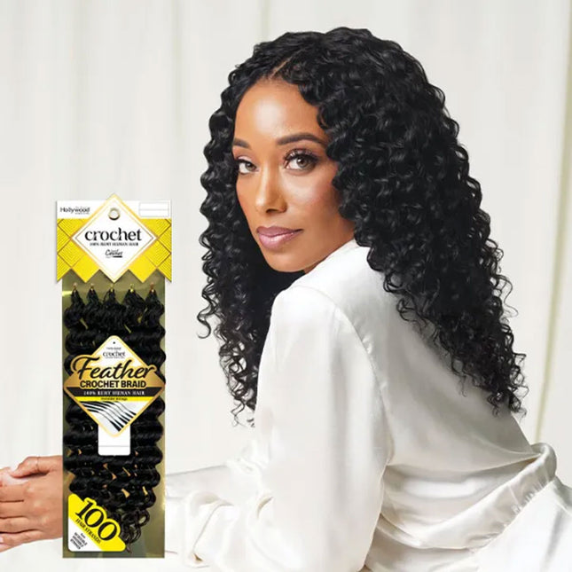 Zury Sis Hollywood Feather Crochet Braid Human Hair - Deep 14