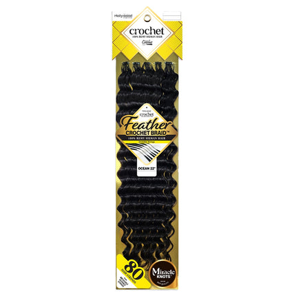 Zury Sis Hollywood Feather Crochet Braid Human Hair- Ocean 22"