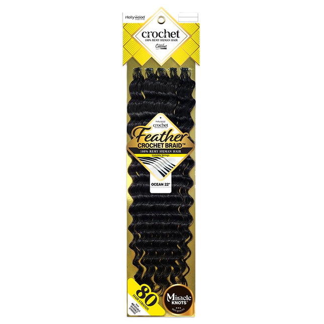 Zury Sis Hollywood Feather Crochet Braid Human Hair- Ocean 22"