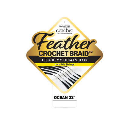 Zury Sis Hollywood Feather Crochet Braid Human Hair- Ocean 22"