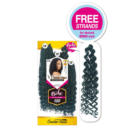 Zury Sis V11 Synthetic Crochet Braids - Boho Curly 12"13"14"