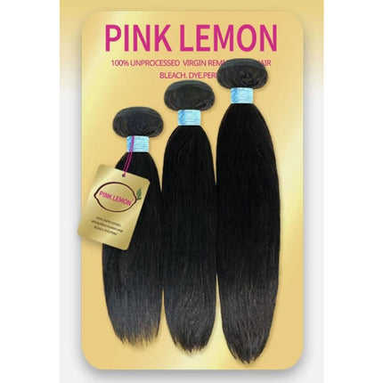 15a Pink Lemon Unprocessed Virgin Remi Hair 3 Bundles - Straight 10"12"14"