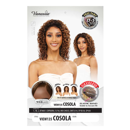 Vanessa Synthetic Lace Front Wig View135 - Cosola