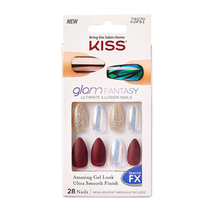 Kiss Glam Fantasy Ultimate Illusion Press On 28 False Nails Medium Kgf51 [6 Pack]