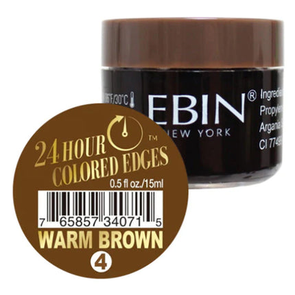 [Ebin New York] 24 Hour Colored Edges Edge Control #4 Warm Brown 0.5Oz/15Ml