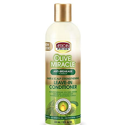 [African Pride] Olive Miracle Anti-Breakage Formula Leave-In Conditioner 12Oz