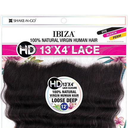 Ibiza 100% Human Hair Hd 13"x4" Loose Deep 12" Lace Closure