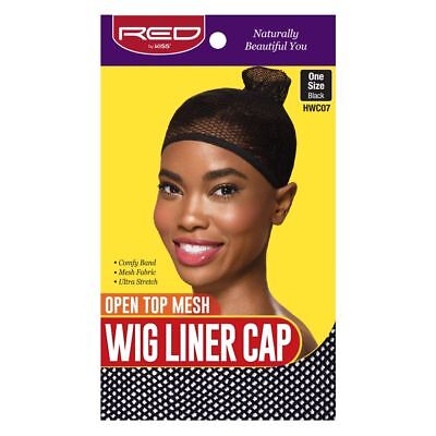 Red By Kiss Open Top Mesh Wig Liner Cap One Size Black #Hwc07 Ultra Stretch