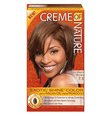[Creme Of Nature] Argan Oil Exotic Shine Hair Color Dye Medium Warm Brown 7.3
