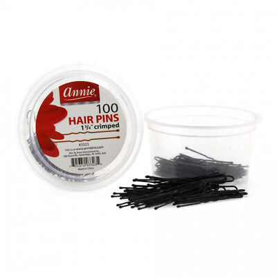 Annie 100 Pcs Hair Pins Black Ball Tipped Crimped 1 3/4" #3322