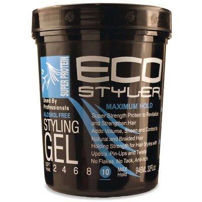 [Eco Styler] Styling Gel Super Protein Black *Maximum Hold* 32Oz