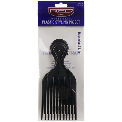 Red By Kiss Professional Plastic Styling Pik Set 3Pcs #Cpk05 Detangles & Lifts