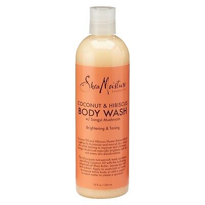 Shea Moisture Coconut & Hibiscus Body Wash 13Oz Brightening&Toning Shower Gel