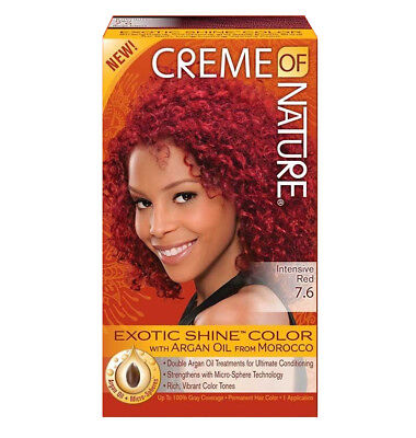 [Creme Of Nature] Argan Oil Exotic Shine Hair Color Dye Intensive Red 7.6